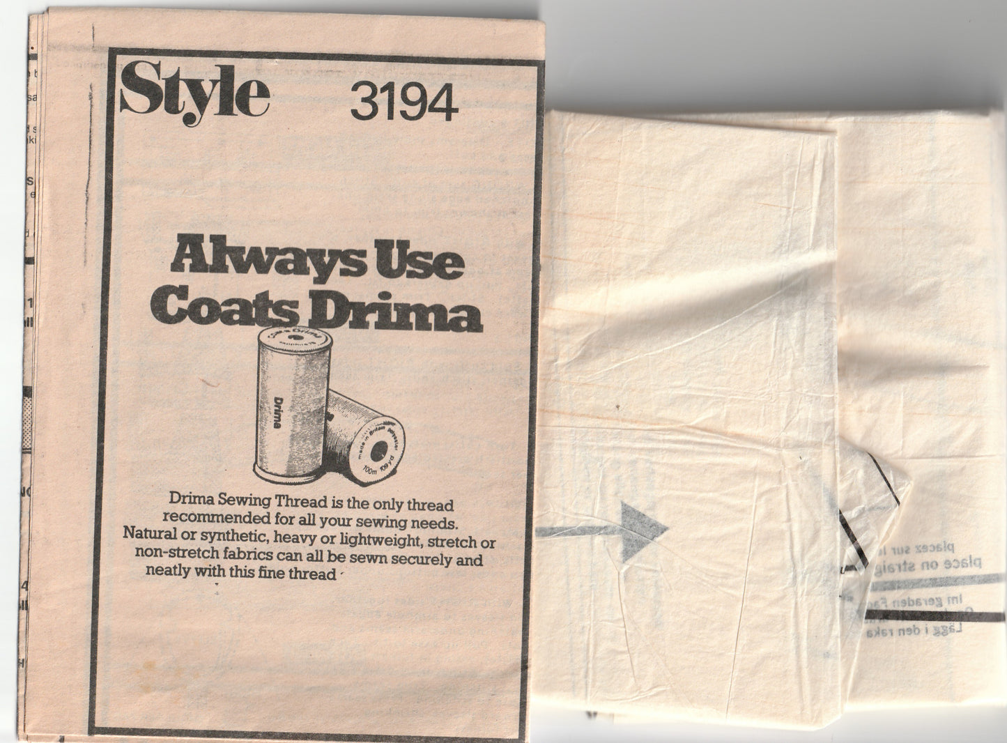 Style 3194 Womens Smock Dress with Collar 1980s Vintage Paper Sewing Pattern Size 12 Bust 34 inches