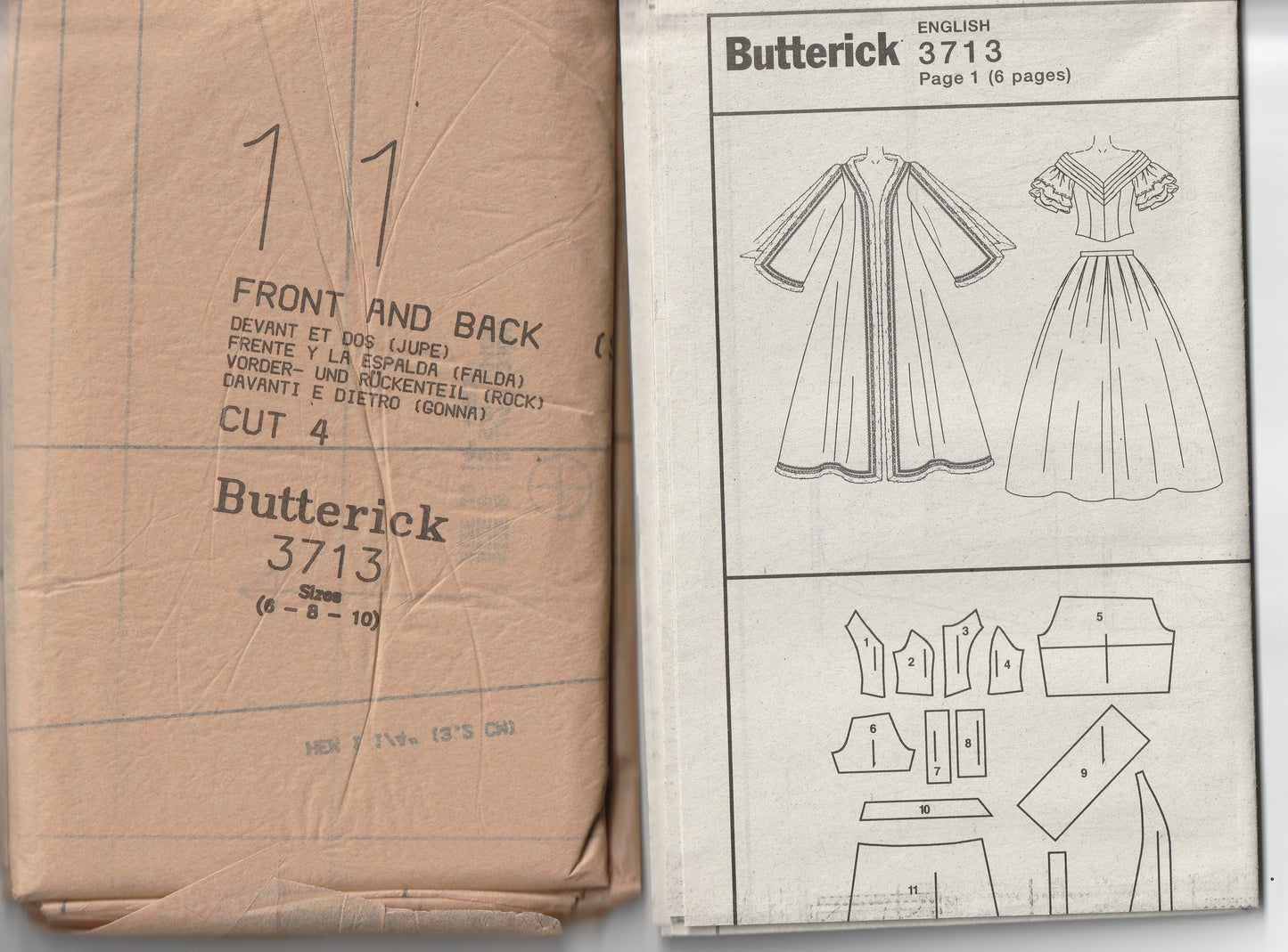 Butterick 3713 Womens MAKING HISTORY 19th Century Queen's Robe & Gown Theatre Costume Out Of Print Paper Sewing Pattern Sizes 6 - 10 UNCUT Factory Folded