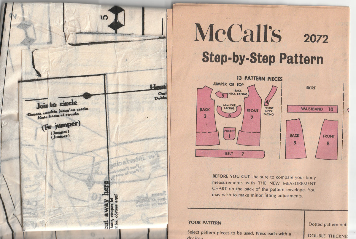 Paper Mccall Patterns McCall's 2072 Girl's Separates Wardrobe 1960s Vintage Paper Sewing ...