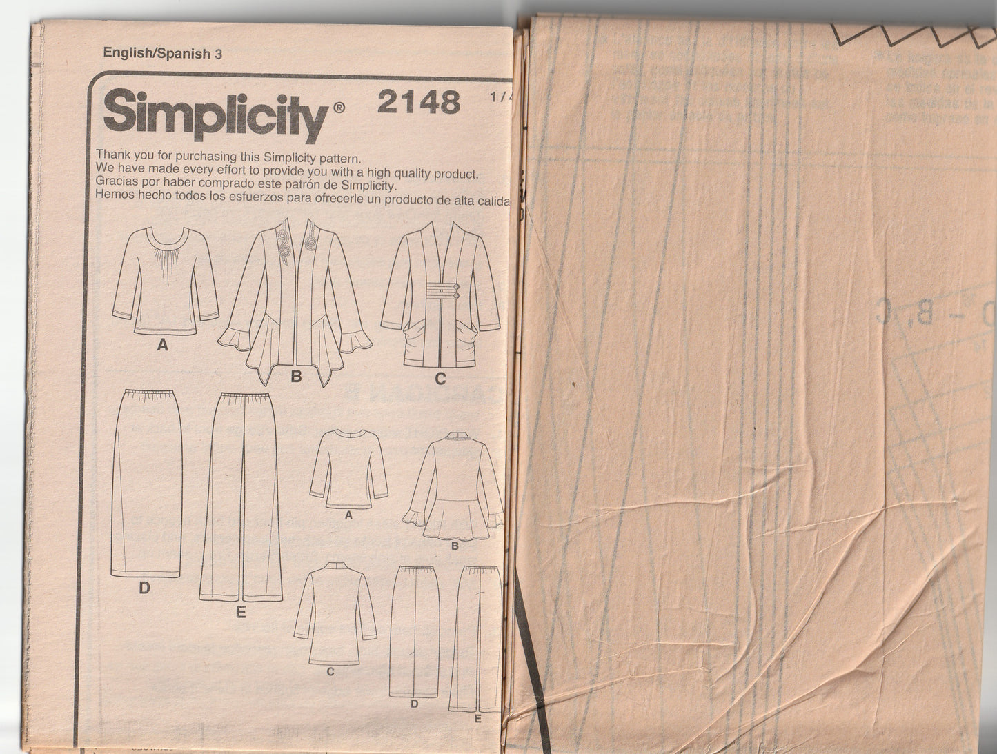 Simplicity 2148 Womens 4 Piece Stretch Knit Capsule Wardrobe Out Of Print Paper Sewing Pattern Size 8 - 16 UNCUT Factory Folded