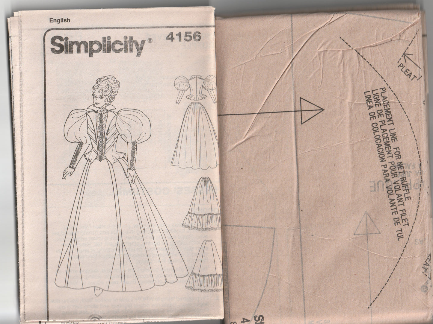 Simplicity 4156 ANDREA SCHEWE Womens 19th Century Costume Out Of Print Paper Sewing Pattern Size 6 - 12 UNCUT Factory Folded