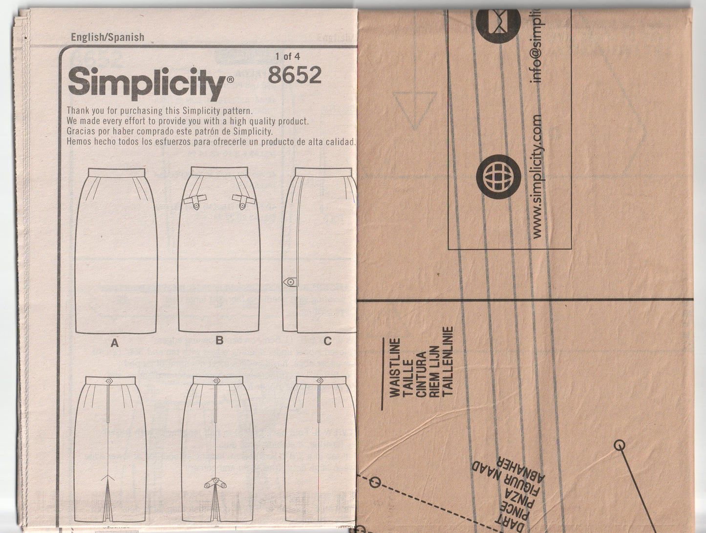 Simplicity 8652 Womens GERTRUDE MADE Pencil Skirt Out Of Print Paper Sewing Pattern Size 6 - 14 UNCUT Factory Folded