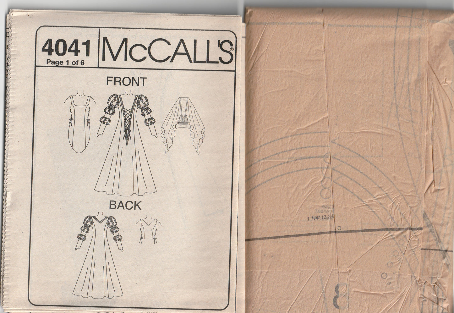 McCall's 4041 Womens Medieval Costume for Cosplay or Theatre Out Of Print Paper Sewing Pattern Size 6-12 UNCUT Factory Folded