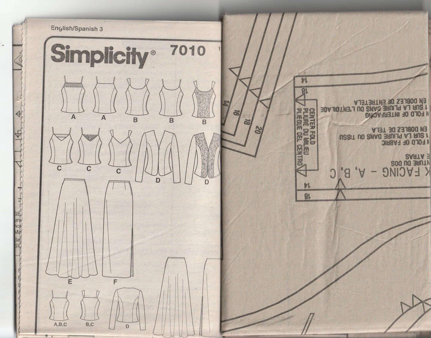 Simplicity 7010 Womens Evening Princess Tops Jacket & Skirts Out Of Print Paper Sewing Pattern Size 14 - 20 UNCUT Factory Folded