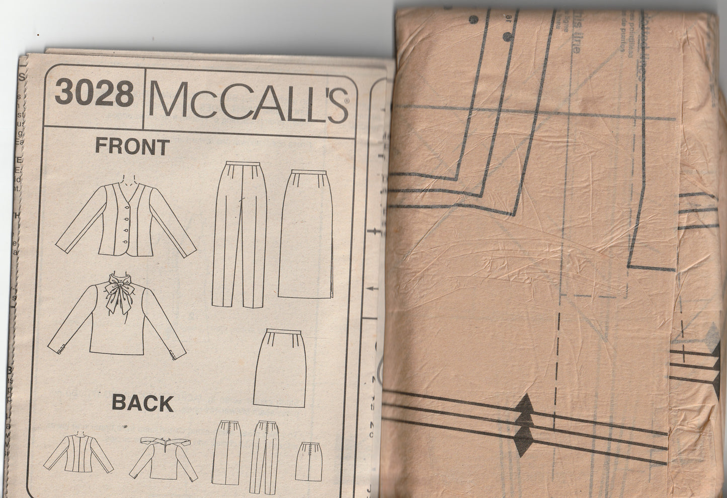 McCall's 3028 Womens NON STOP Wardrobe Jacket Blouse Skirt & Pants Out Of Print Paper Sewing Pattern Sizes 12 - 16 UNCUT Factory Folded