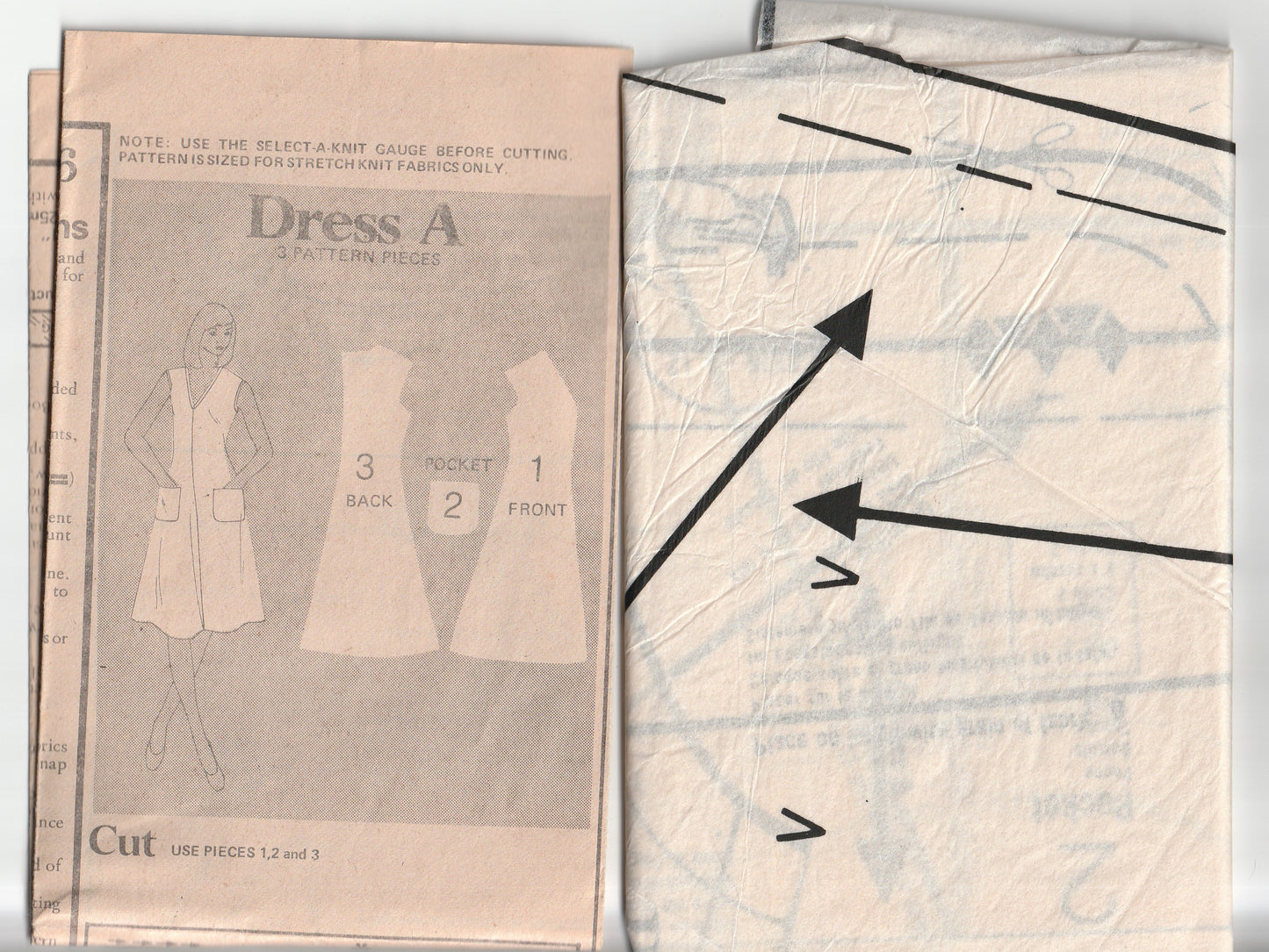 Butterick 4776 Womens EASY Stretch Knit Dress 1970s Vintage Paper Sewing Pattern Size 12 Bust 34 inches