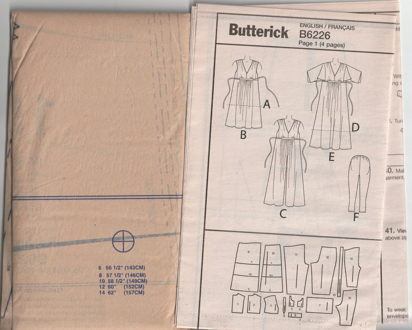 Butterick 6226 Womens Maternity Stretch Knit Dress Tunic Jumpsuit & Leggings Out Of Print Paper Sewing Pattern Sizes 6 - 14 UNCUT Factory Folded