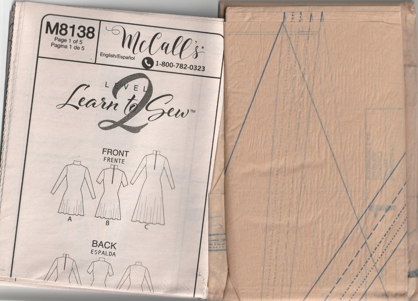 McCall's 8138 Womens EASY 2 Way Stretch Knit Dress Paper Sewing Pattern Sizes 6 - 24 UNCUT Factory Folded