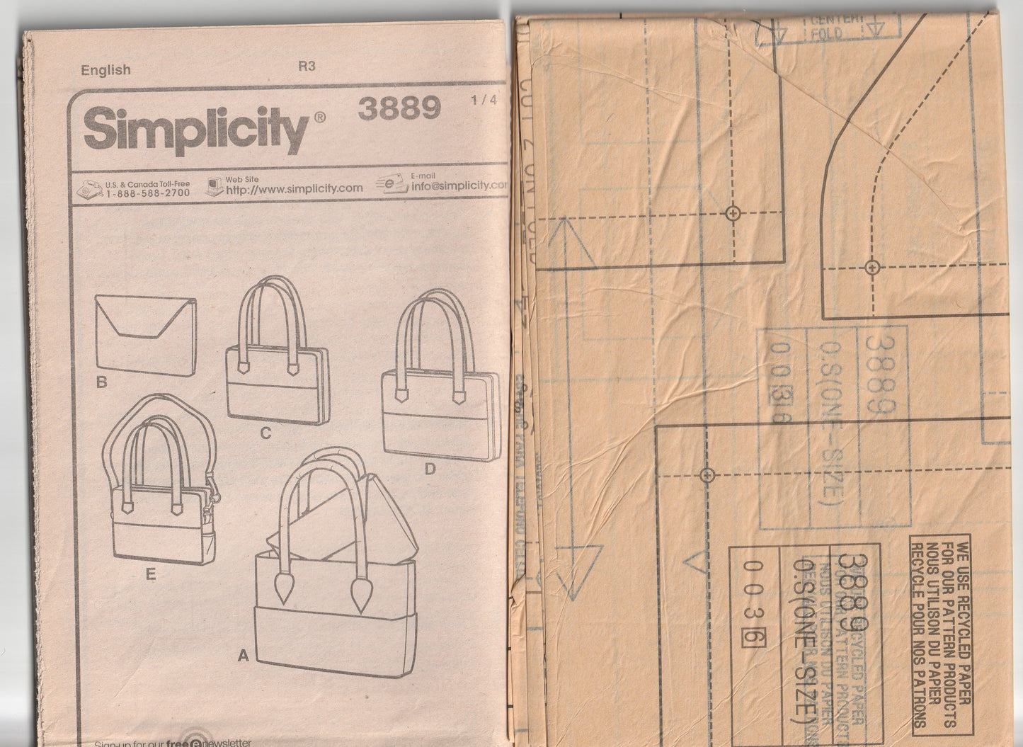 Simplicity 3889 Computer Carry Bags Out Of Print Paper Sewing Pattern UNCUT Factory Folded