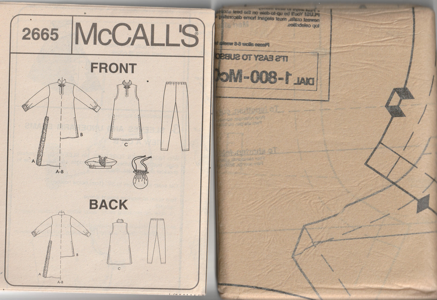 McCall's 2665 Mens Medieval Costume Out Of Print Paper Sewing Pattern 42 - 44 inches UNCUT Factory Folded