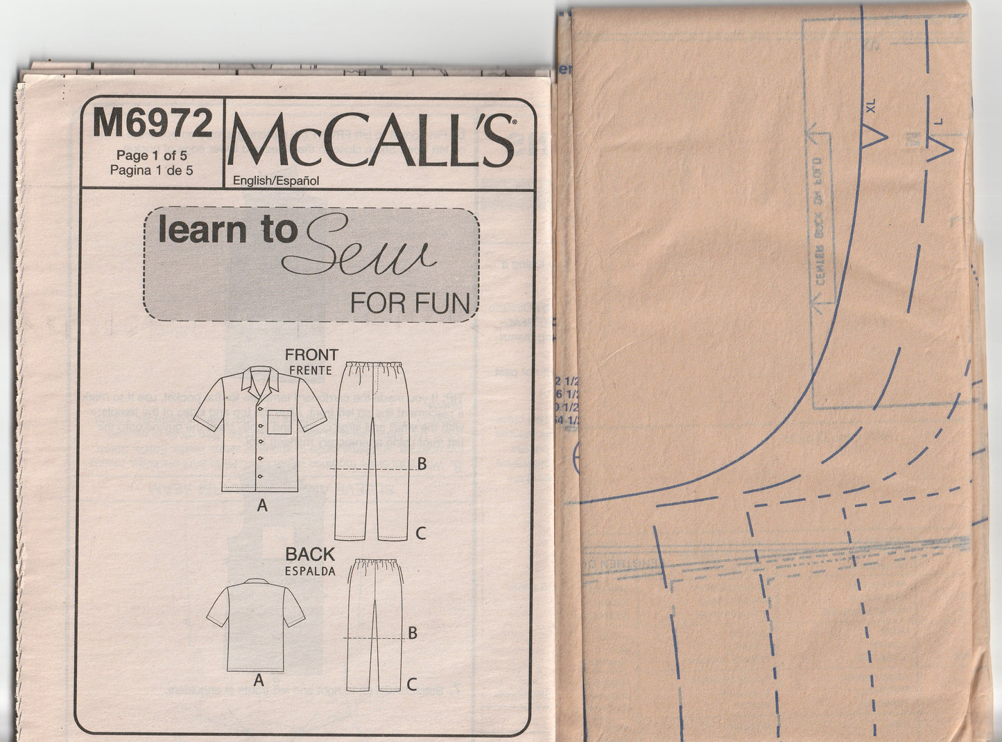 McCall's 6972 EASY Mens or Boys Shirts Shorts & Pants Paper Sewing Pattern UNCUT Factory Folded