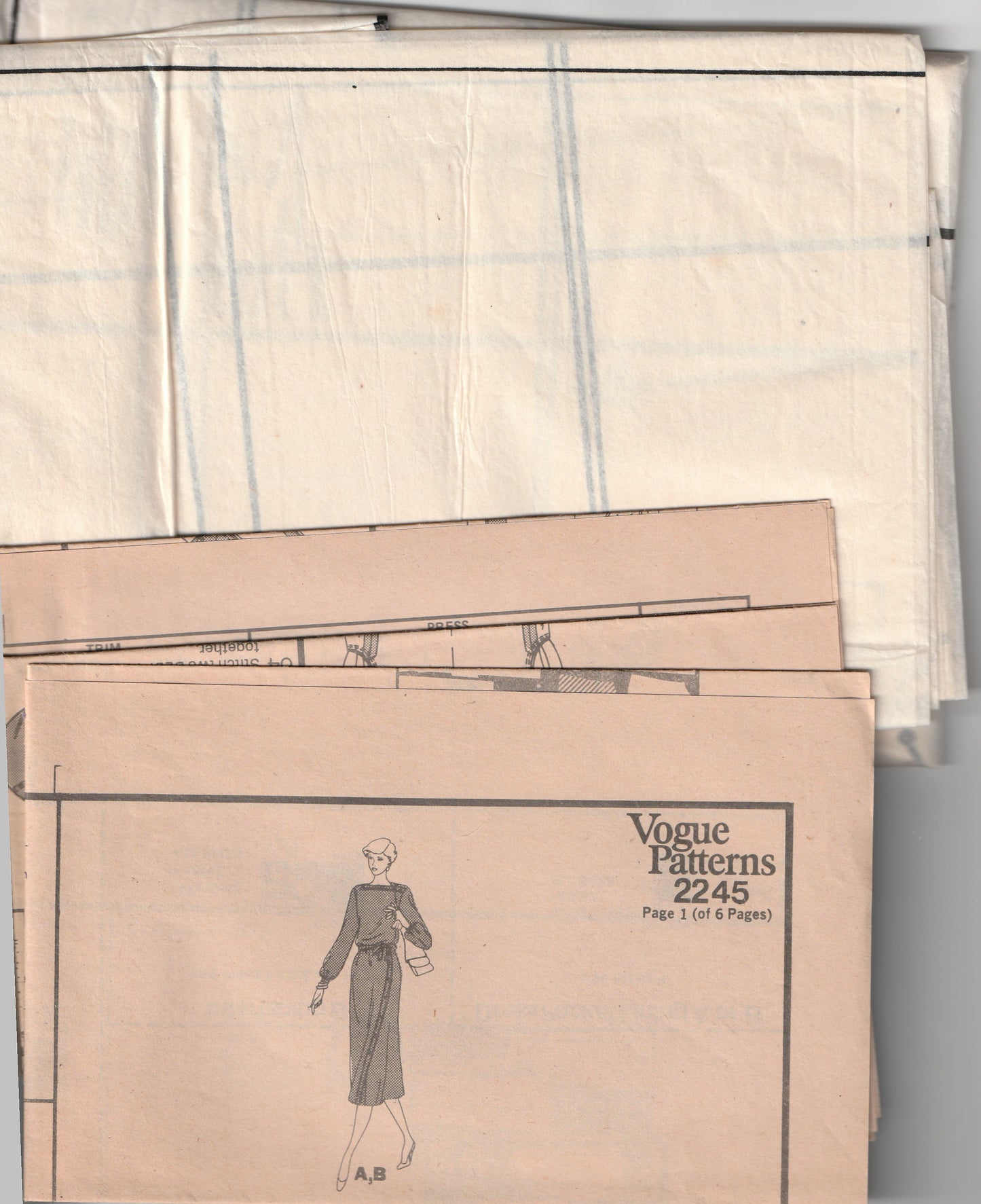 Vogue American Designer 2245 JERRY SILVERMAN Womens Side Buttoned Dress & Belt 1970s Vintage Paper Sewing Pattern Size 12 Bust 34 inches