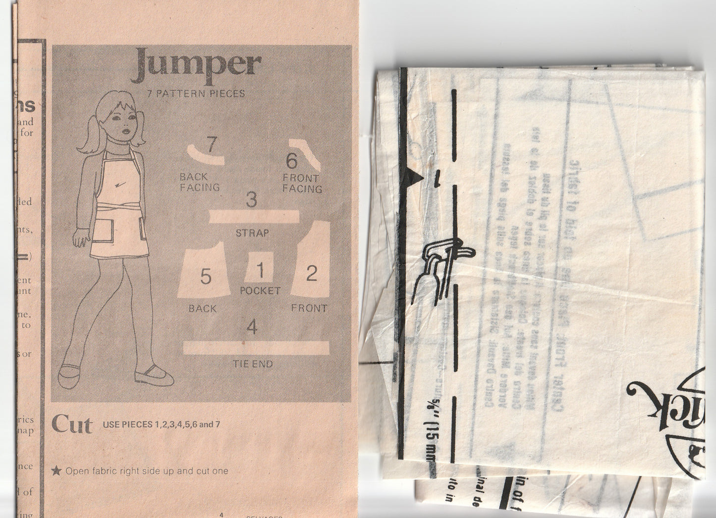 Butterick 4334 Girls Halter Wrap Jumper Dress 1970s Vintage Paper Sewing Pattern Size 6