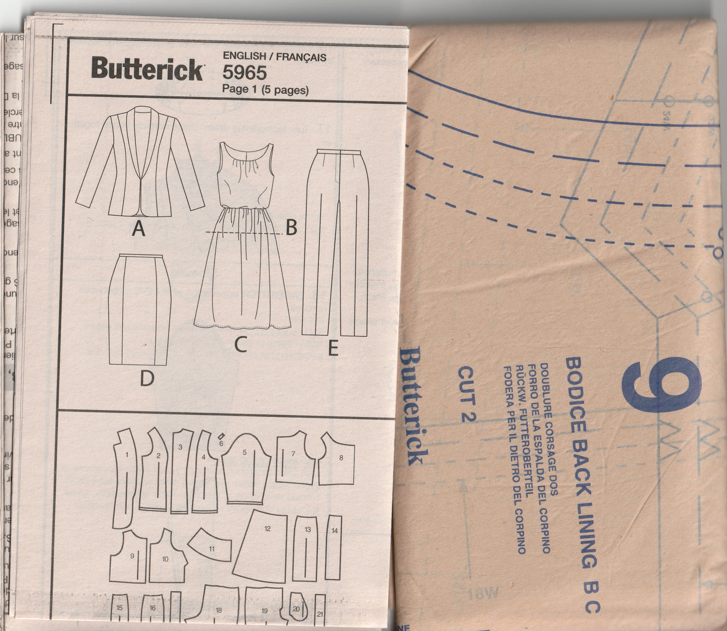 Butterick 5965 Womens Lifestyle Wardrobe Out Of Print Paper Sewing Pattern Size 18W - 24W UNCUT Factory Folded