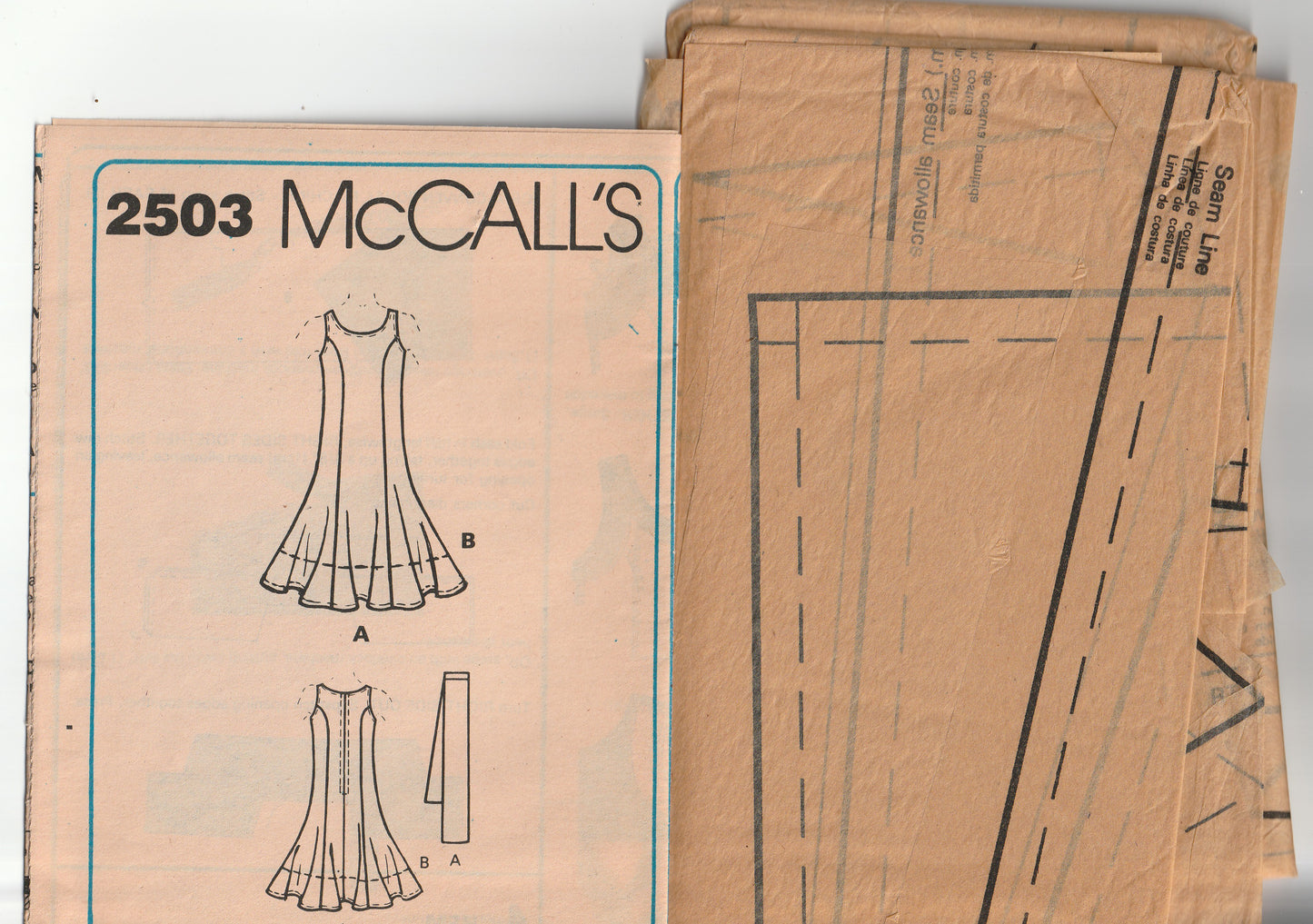 McCall's 2503 Womens Sleeveless Princess Dress & Sash 1980s Vintage Paper Sewing Pattern Size 14 Bust 36 inches