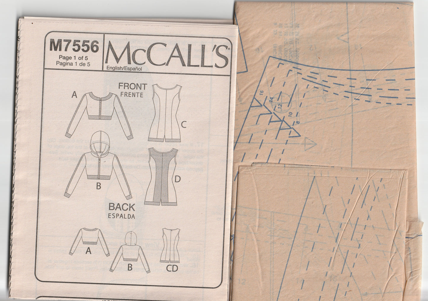 McCall's 7556 YAYA HAN Womens 2 Way Stretch Knit Jacket & Rompers Out Of Print Paper Sewing Pattern Size 8 - 16 UNCUT Factory Folded