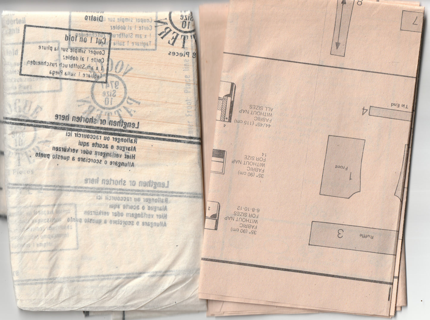 Vogue 9747 Womens Ruffled Peasant Tops 1970s Vintage Paper Sewing Pattern Size 10 Bust 32.5 inches