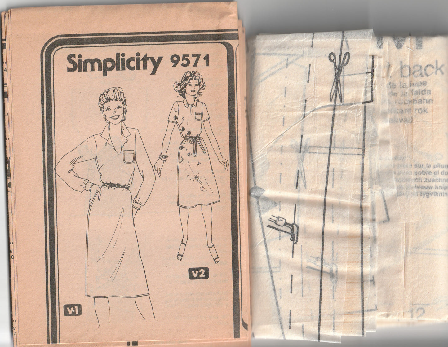 Simplicity 9571 EASY Womens Pullover Shirtdress 1980s Vintage Paper Sewing Pattern Size 16 Bust 38 inches