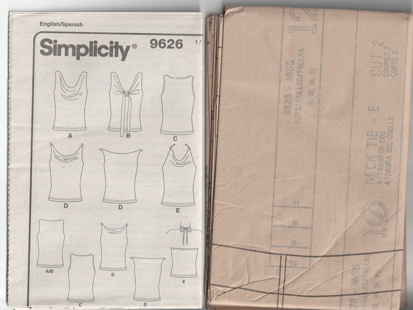 Simplicity 9626 Womens EASY Stretch Knit Tops Out Of Print Paper Sewing Pattern Sizes 14 - 20 UNCUT Factory Folded