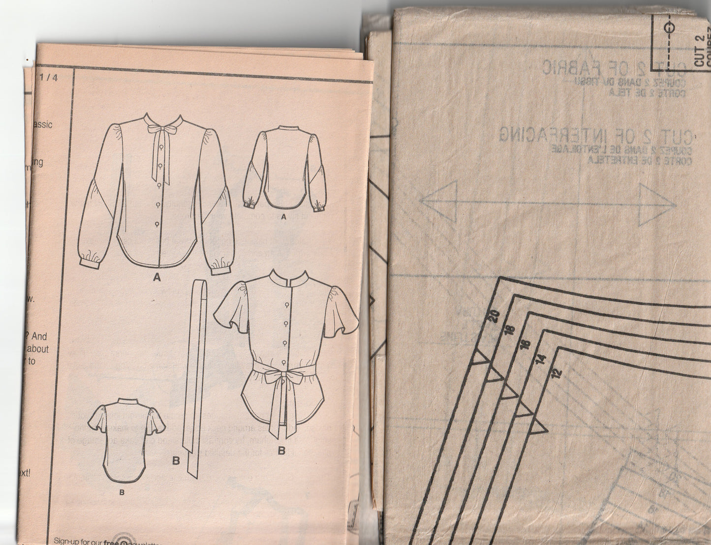 Simplicity 4112 BUILT BY WENDY Womens Shirts & Sash Out Of Print Paper Sewing Pattern Size 12 - 20 UNCUT Factory Folded