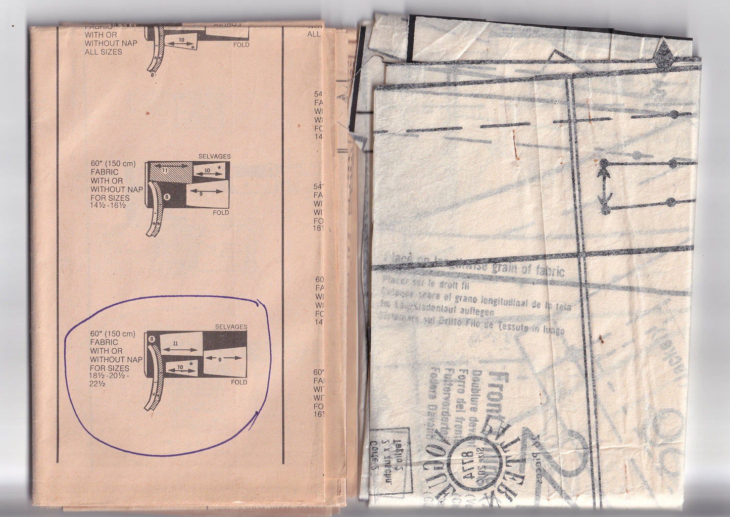 Vogue 8774 Womens Half Size Wide Collar Jacket Shirt Flared Pants & Skirt 1970s Vintage Paper Sewing Pattern Bust 43 inches