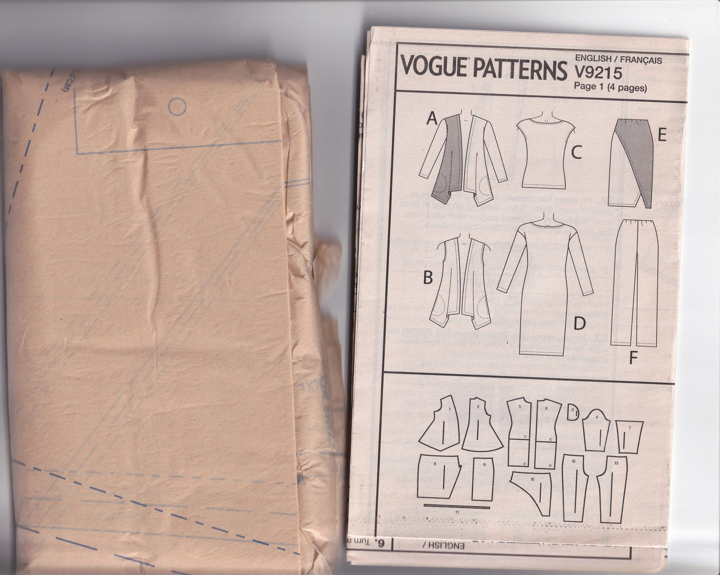 Vogue Wardrobe 9215 Womens Stretch Knit Capsule Wardrobe Out Of Print Paper Sewing Pattern Size L - XXL UNCUT Factory Folded