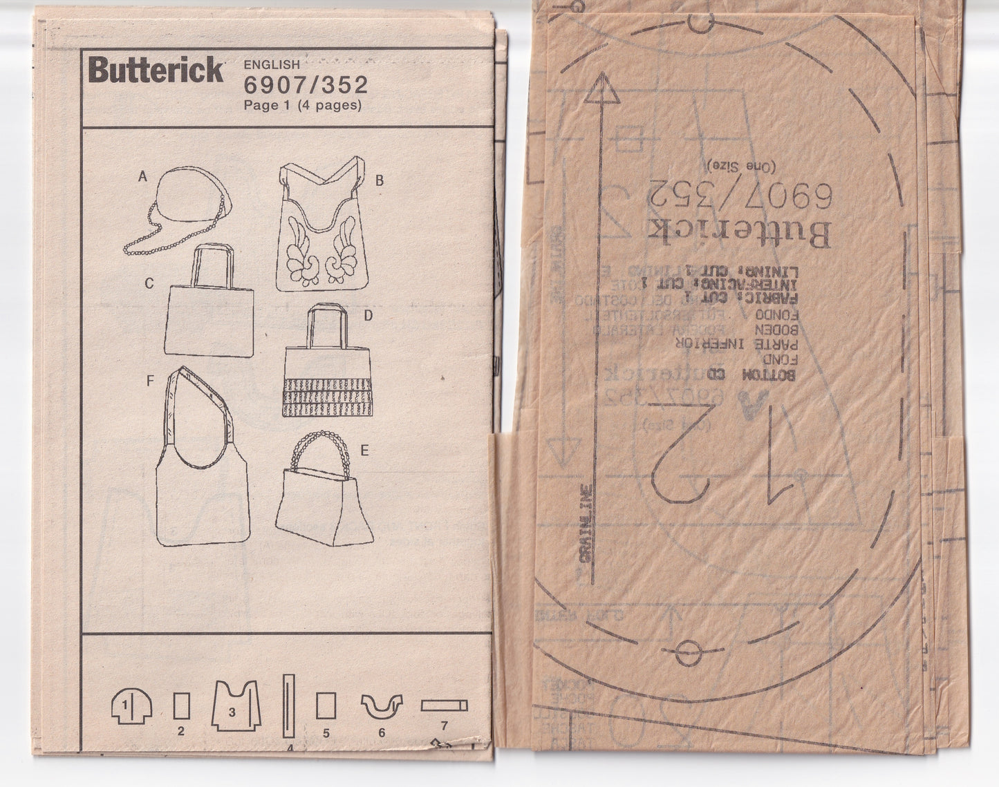 Butterick 6907 Womens Evening Purses Out Of Print Paper Sewing Pattern UNCUT Factory Folded