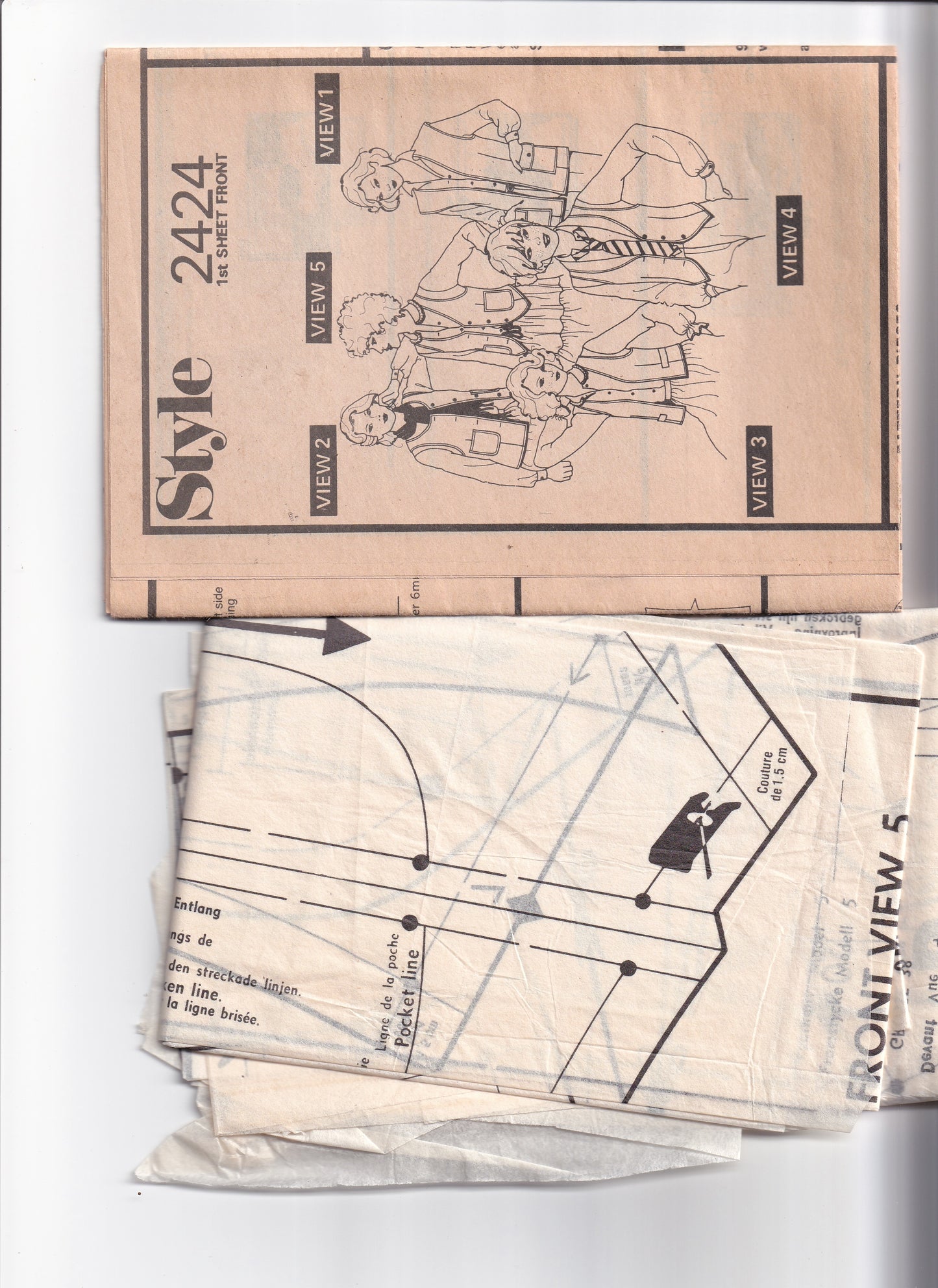 Style 2424 Womens Waistcoats & Vest Tops 1970s Vintage Paper Sewing Pattern Size 12 Bust 34 inches