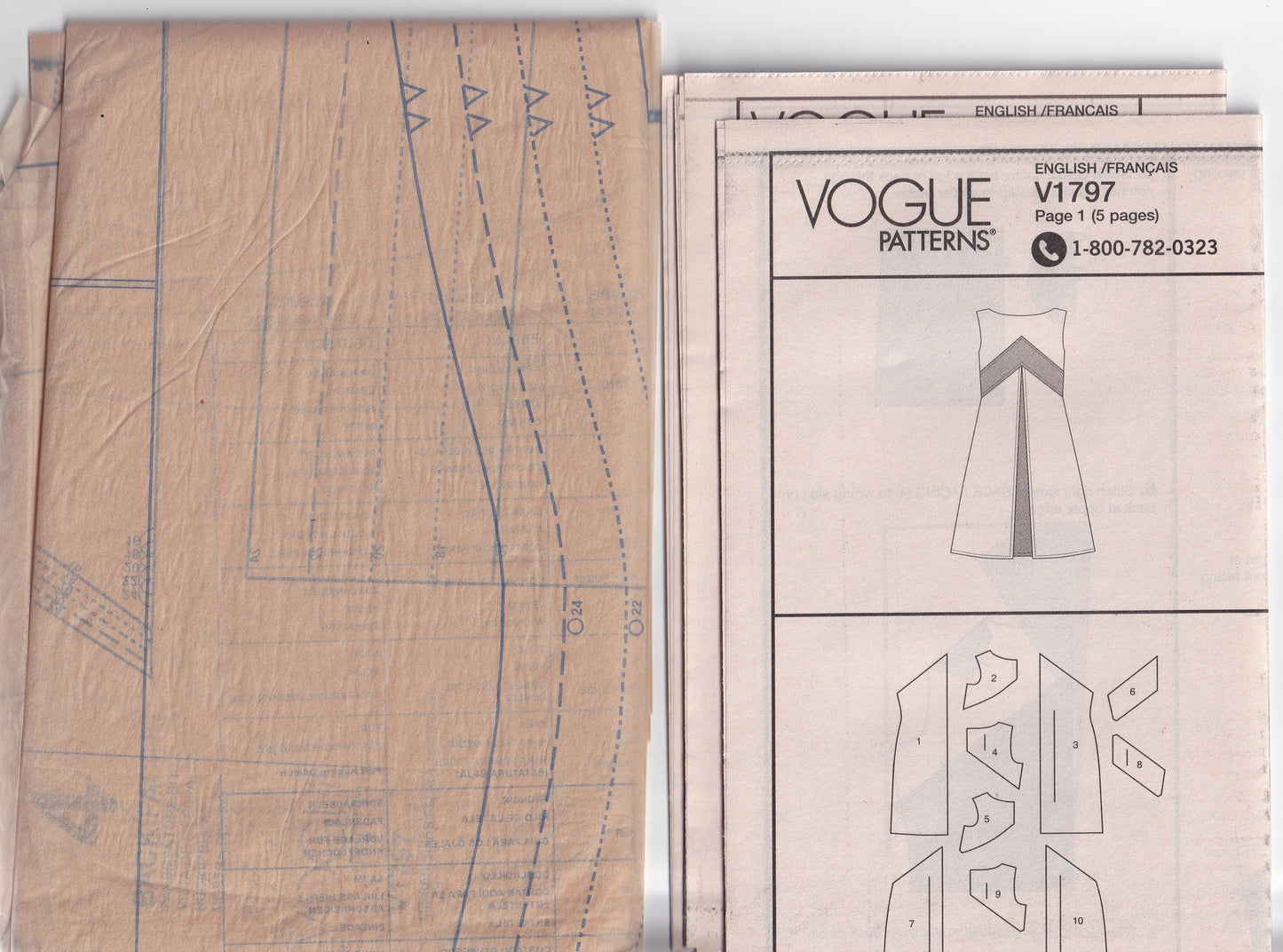 Vogue American Designer 1797 TOM & LINDA PLATT Womens Layered Colour Block Seam Interest Dress Out Of Print Paper Sewing Pattern Sizes 16 - 24 UNCUT Factory Folded