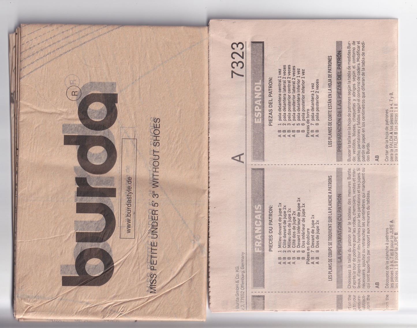 Burda 7323 Womens Side Panelled Ruffled Skirt with Optional Tiers Out Of Print Paper Sewing Pattern Sizes 8 - 18 UNCUT Factory Folded