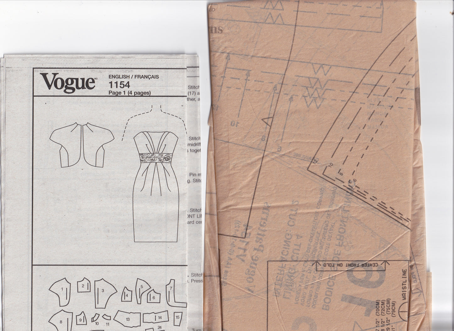 Vogue American Designer 1154 BADGLEY MISCHKA Womens Strapless Boned Bodice Evening Dress & Funnel Necked Bolero Jacket Out Of Print Paper Sewing Pattern Size 6 - 12 UNCUT Factory Folded
