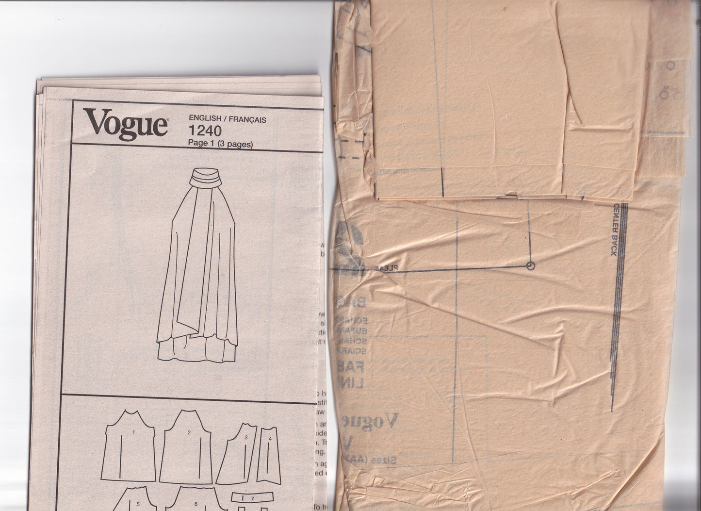 Vogue Paris Original 1240 GUY LAROCHE Womens Lined Evening Go Go Style Dress with High Neckline Out Of Print Paper Sewing Pattern Size 4 - 10 UNCUT Factory Folded