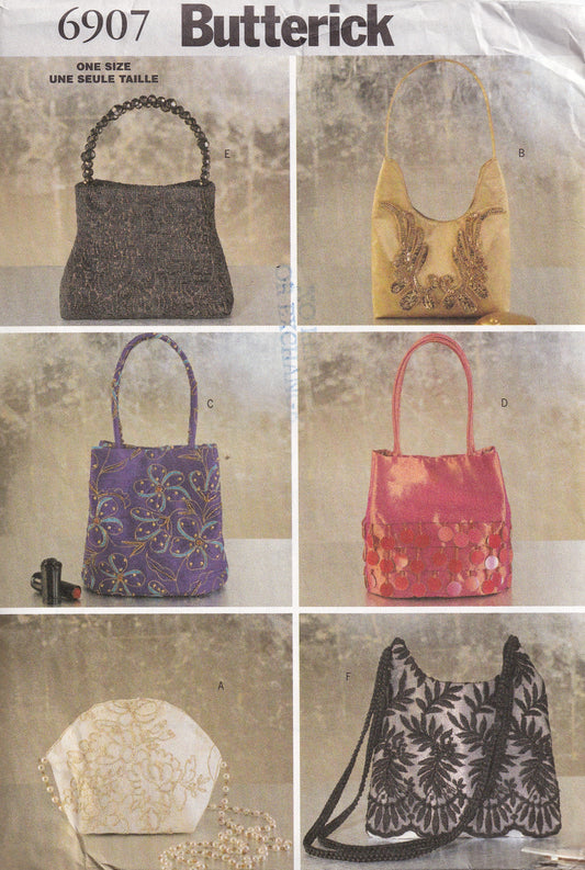 Butterick 6907 Womens Evening Purses Out Of Print Paper Sewing Pattern UNCUT Factory Folded