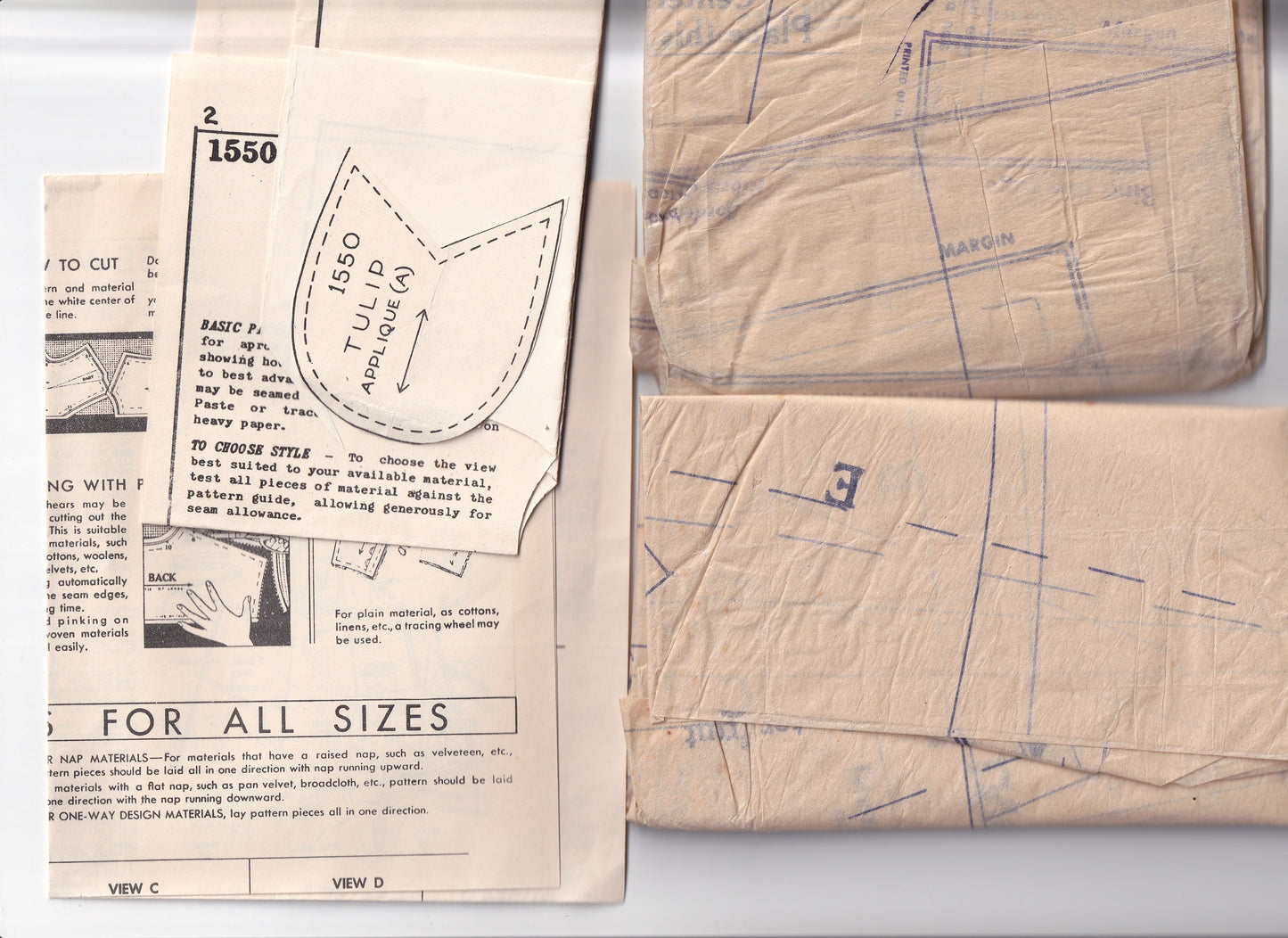 McCall's 1550 Womens Geometric Scrap Aprons 1950s Vintage Paper Sewing Pattern ONE SIZE