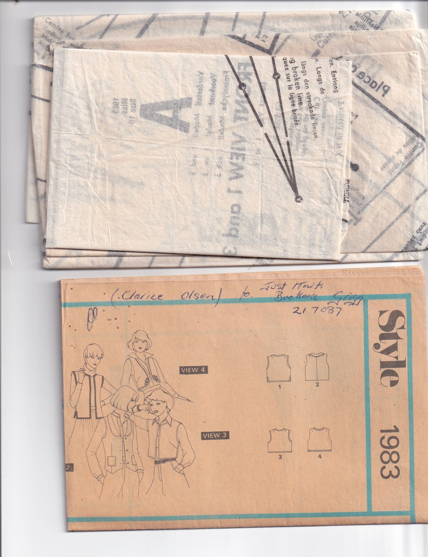 Style 1983 Womens Bolero Waistcoats & Vests 1970s Vintage Sewing Pattern Size 10  Bust 32.5 Inches