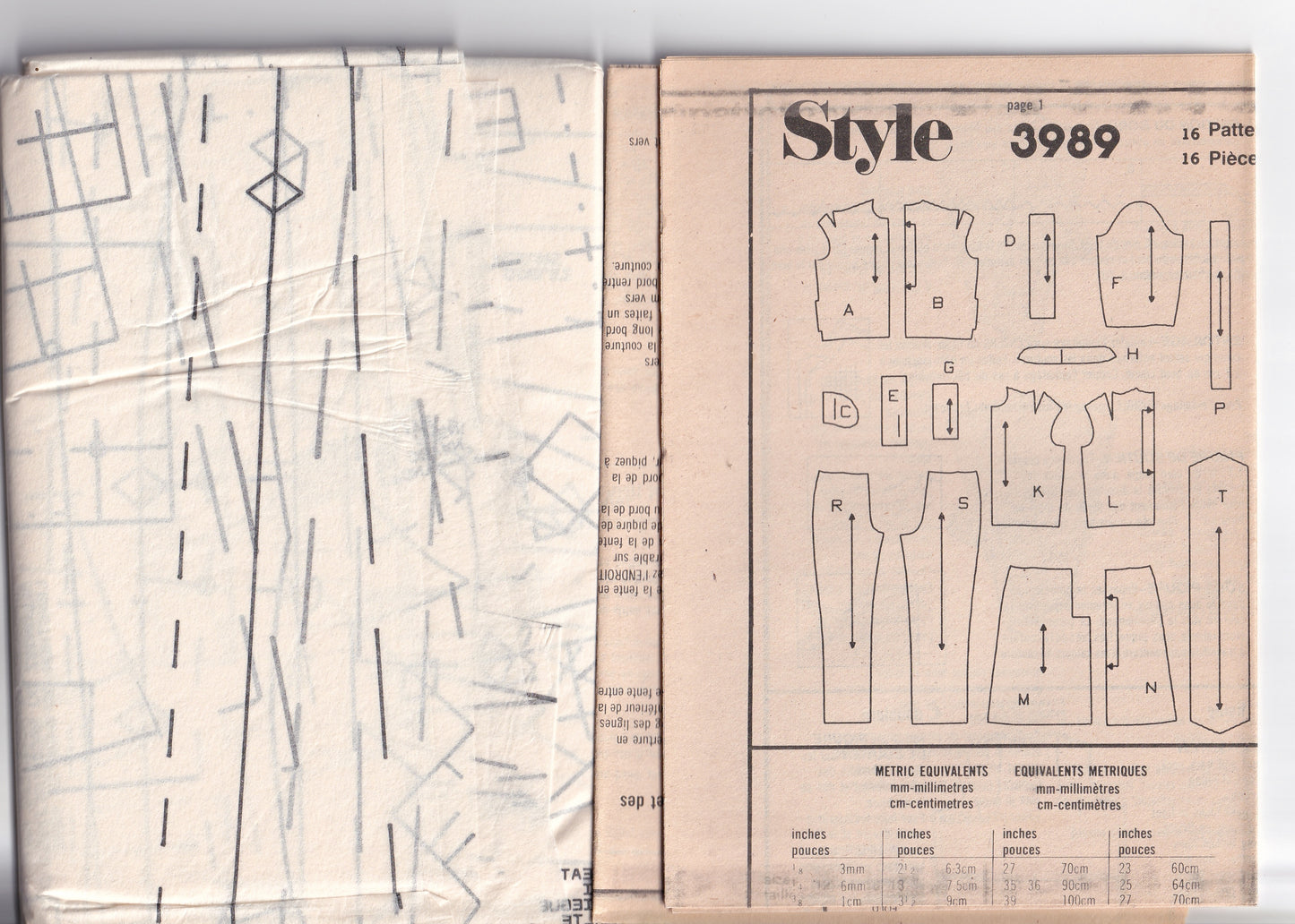 Style 3989 Womens Lined Jacket Vest Skirt Pants & Scarf 1980s Vintage Paper Sewing Pattern Size 12 Bust 34 inches