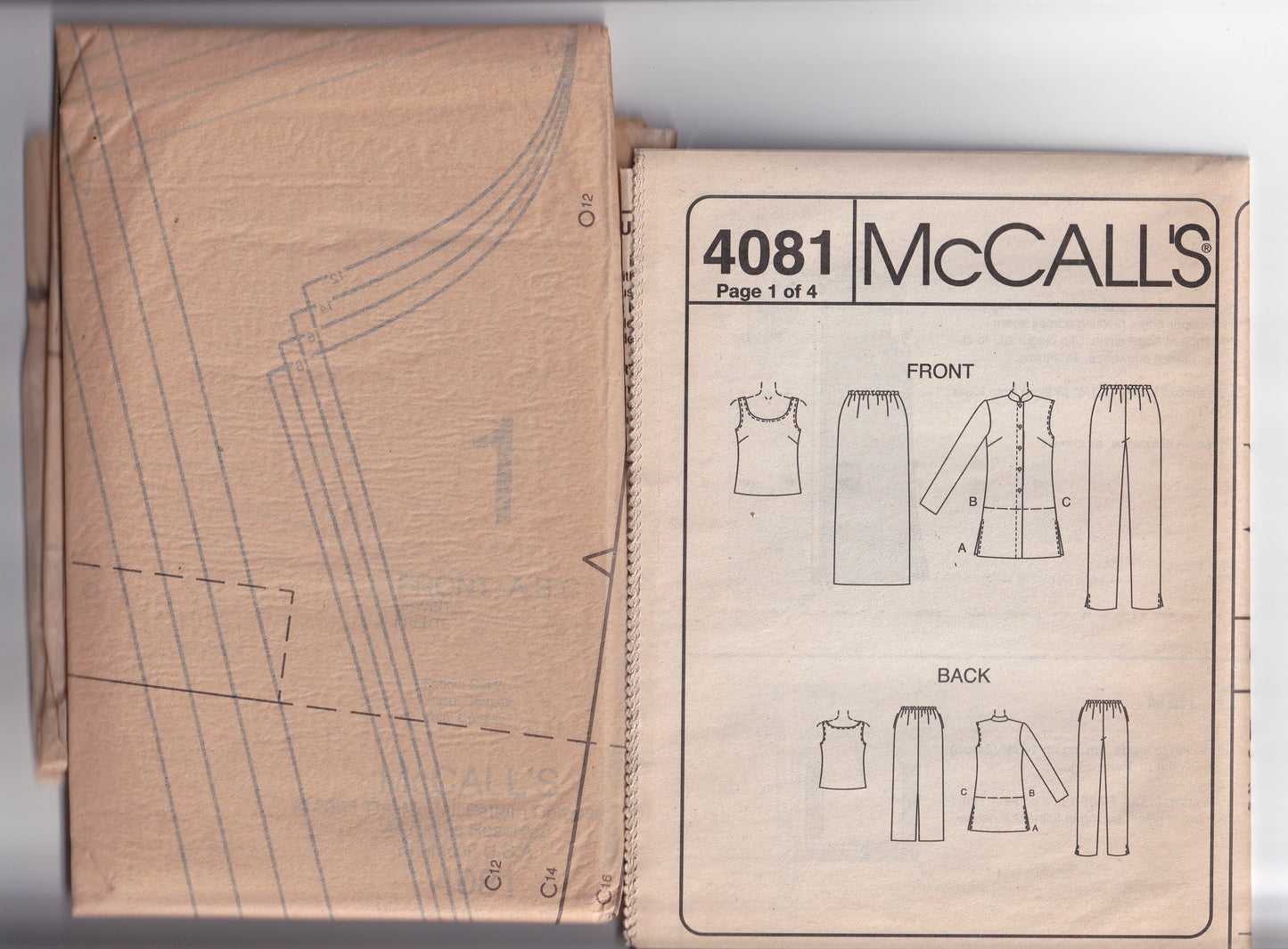 McCall's 4081 Womens NON STOP WARDROBE Out Of Print Paper Sewing Pattern Sizes 12 - 18 UNCUT Factory Folded