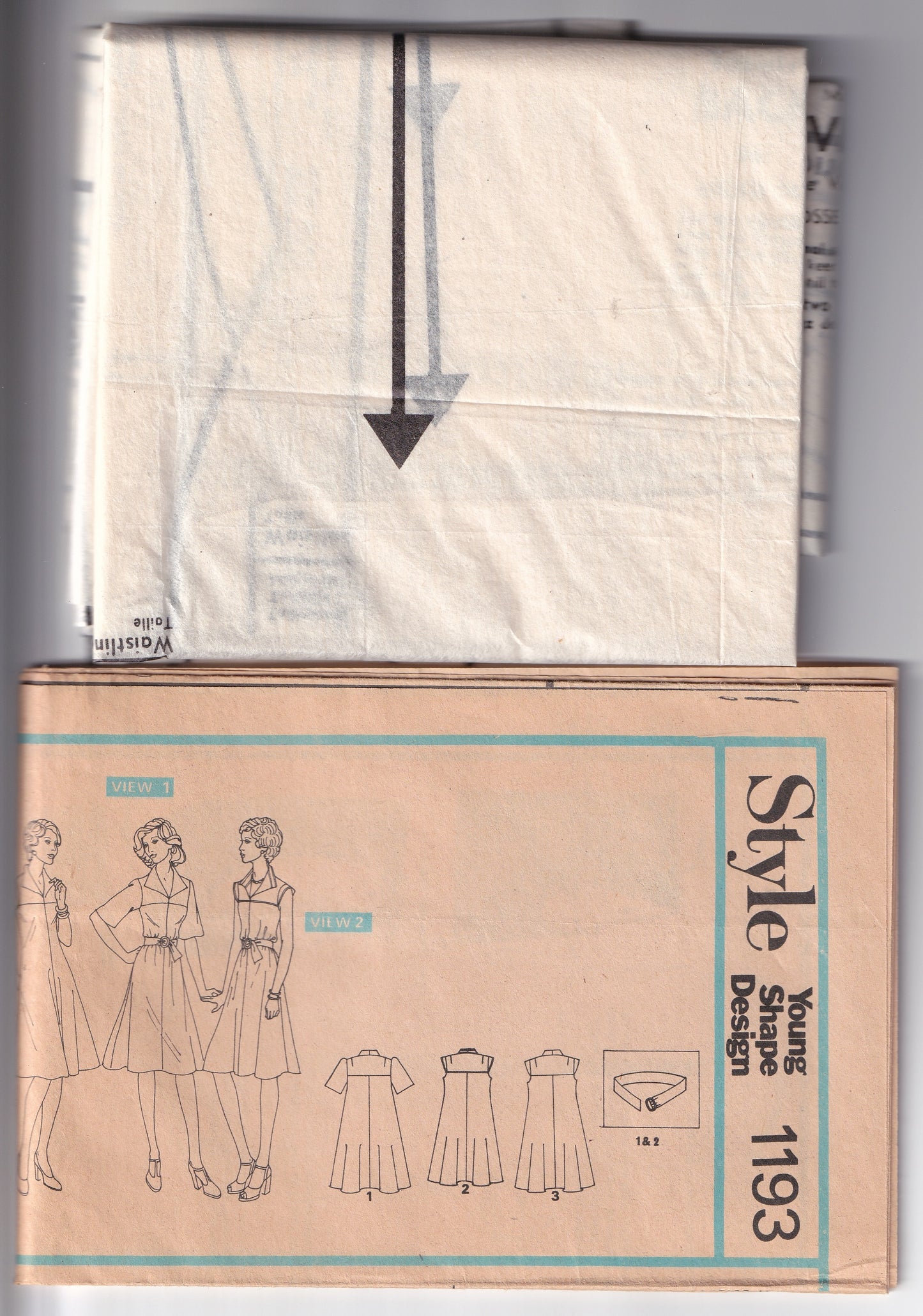 Style 1193 Womens Yoked Dress with Pockets 1970s Vintage Sewing Pattern Size 12 Bust 34 inches