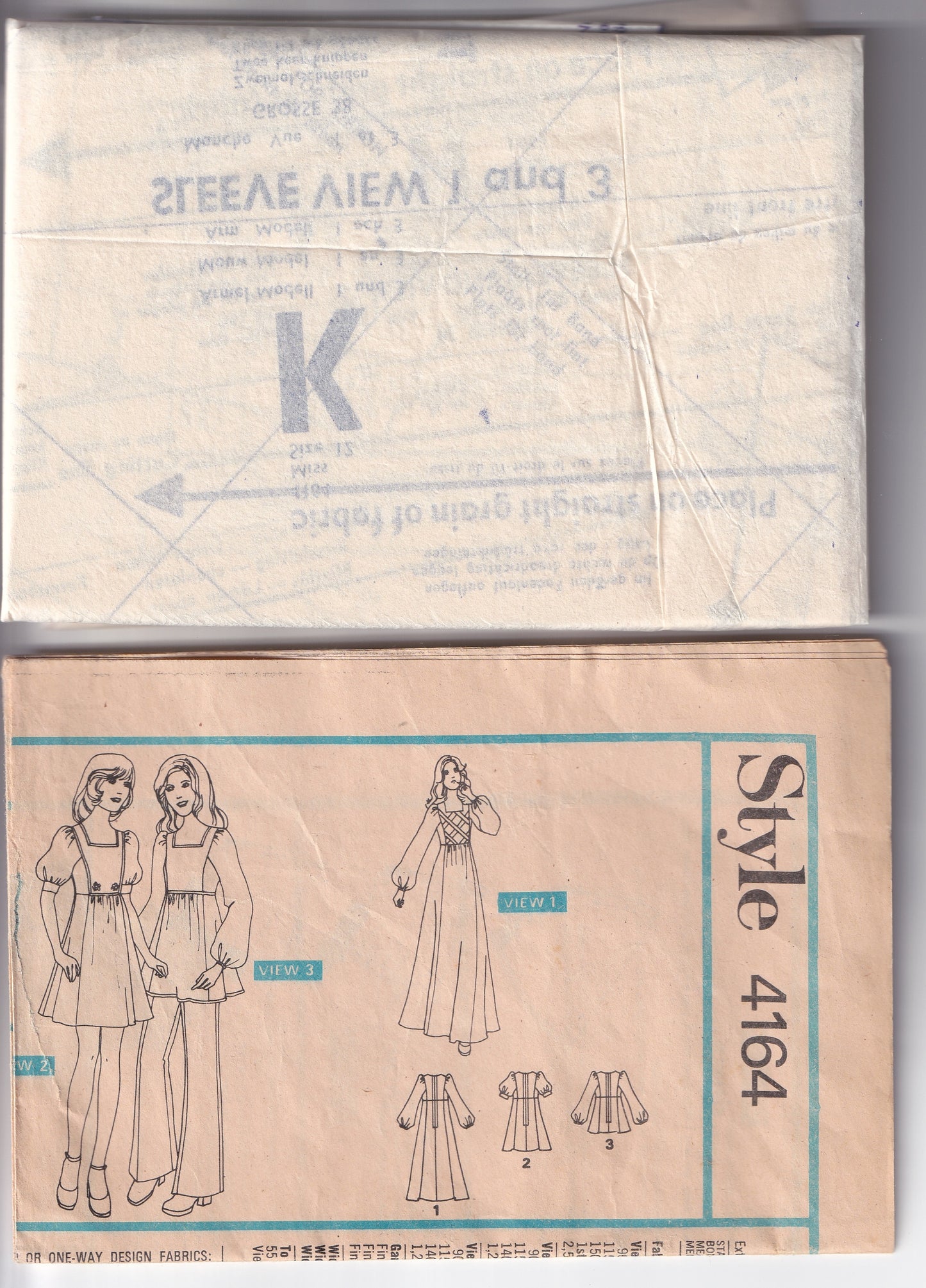 Style 4164 Womens Hippie Mini Maxi Caftan Dress 1970s Vintage Sewing Pattern Size 12 Bust 34 inches