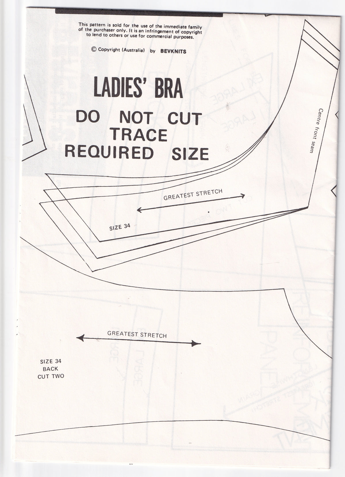 Bevknits 4003 Womens Classic Bra & Girdle 1980s Vintage Paper Sewing P ...