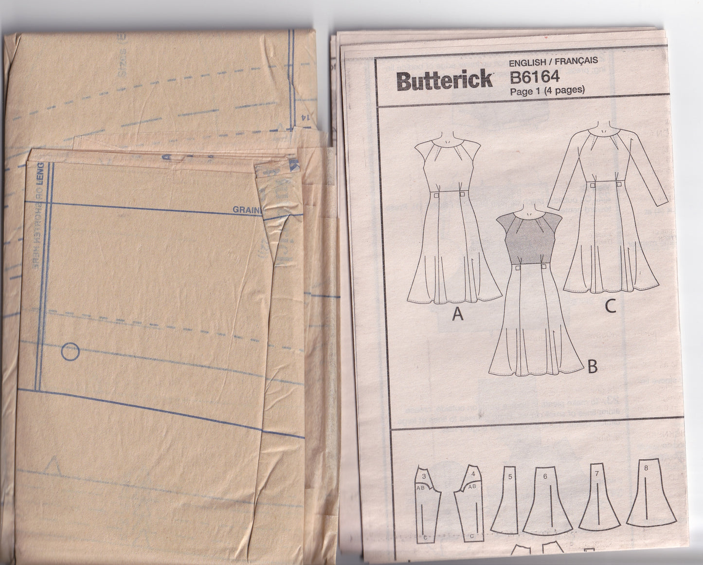 Butterick 6164 Womens High Waisted Fit & Flared Dress Out Of Print Sewing Pattern Sizes 6 - 22 UNCUT Factory Folded