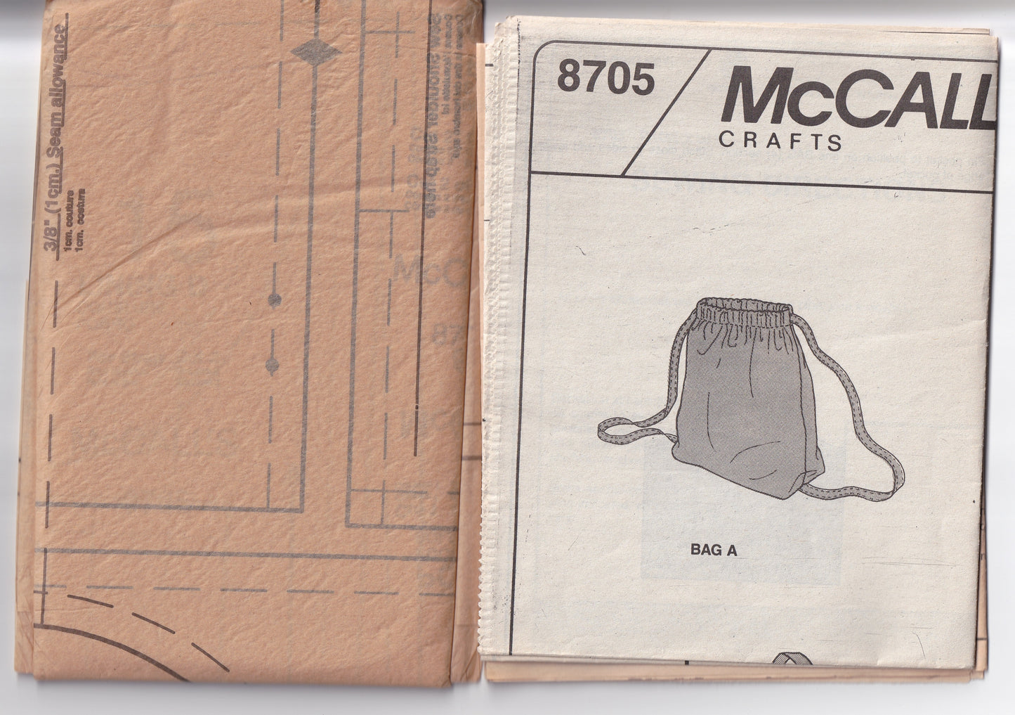 McCall's 8705 Womens Large Tote Messenger Sling Bag & Carry On Bag 1990s Vintage Paper Sewing Pattern UNCUT Factory Folded