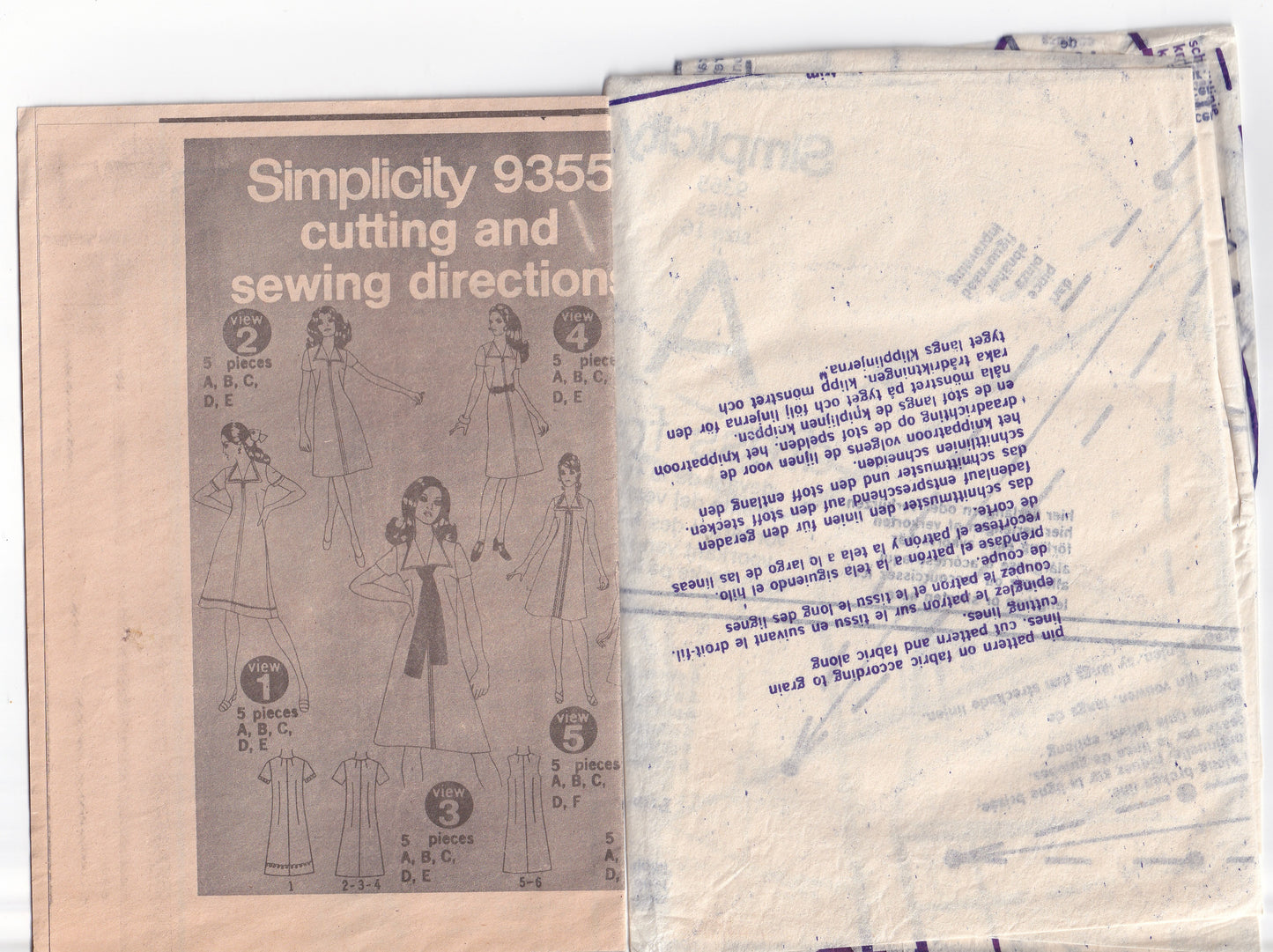 Simplicity 9355 Womens JIFFY Zip Front Shift Dress 1970s Vintage Sewing Pattern Size 16 Bust 38 Inches