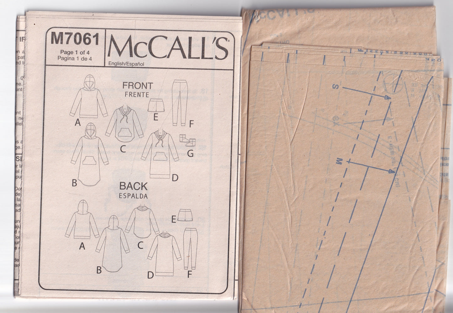 McCall's 7061 Womens Stretch Knit Sleepwear or Activewear & Slippers Out Of Print Paper Sewing Pattern Size XS - MED UNCUT Factory Folded