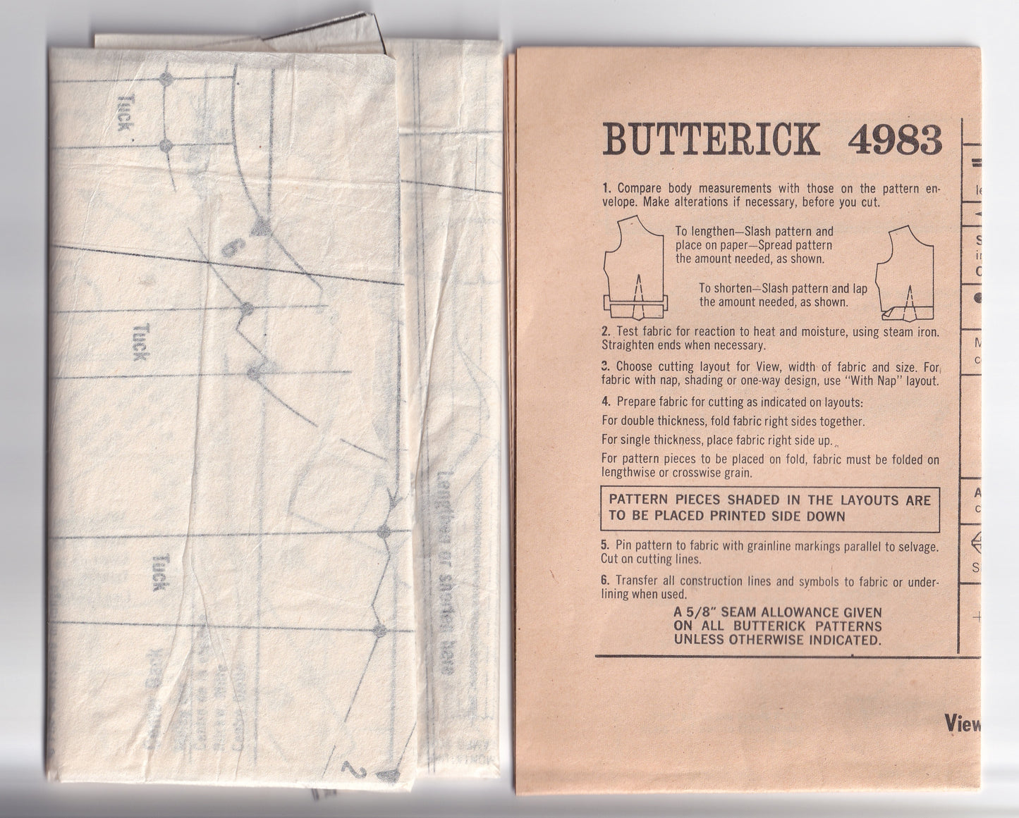 Butterick 4983 Toddler Girls Tucked Mini Dress 1970s Vintage Sewing Pattern Size 4