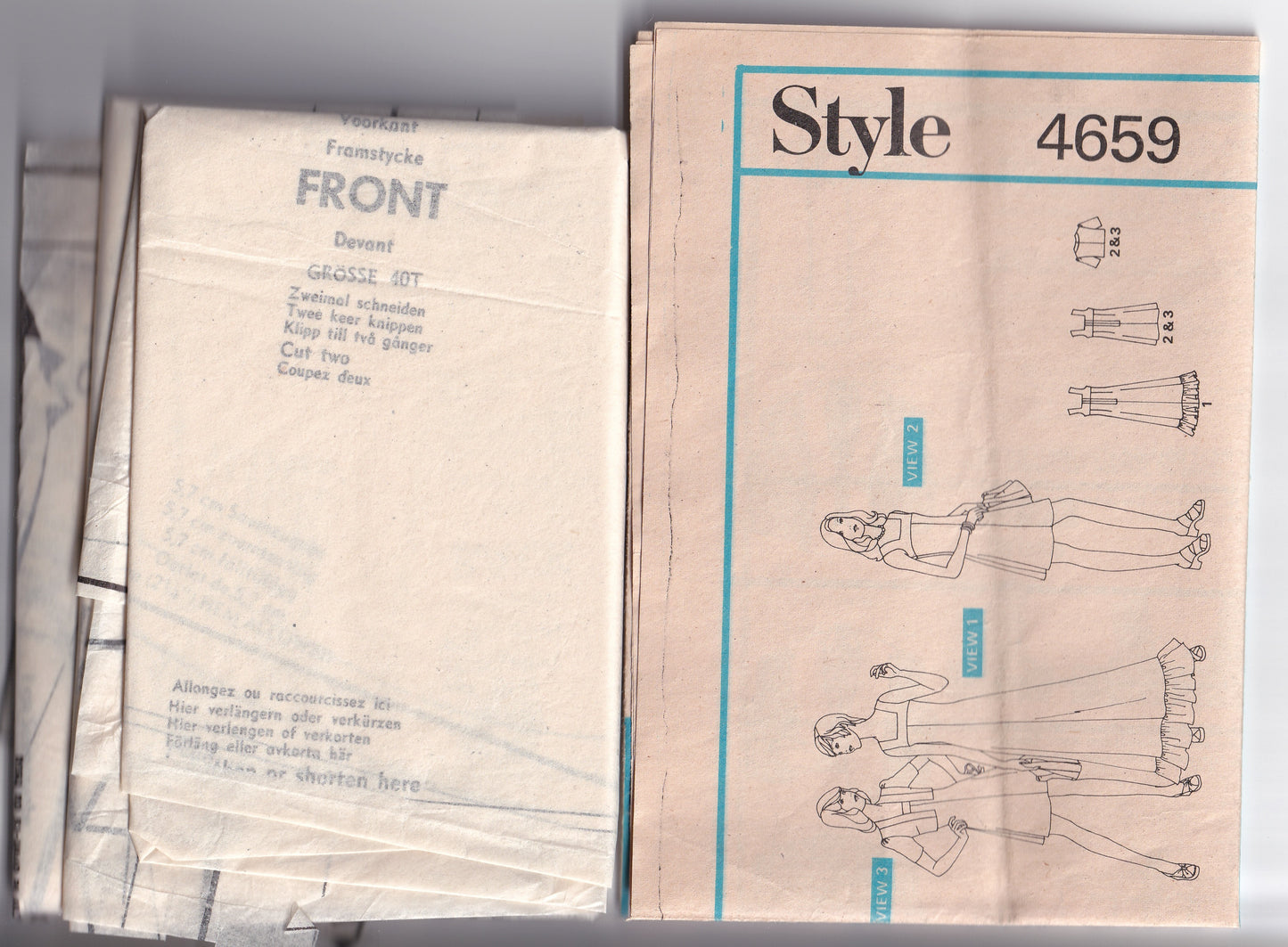 Style 4659 Young Junior Teens Square Neck Sundress/ Maxi Dress & Bolero Jacket 1970s Vintage Sewing Pattern Bust 35 inches