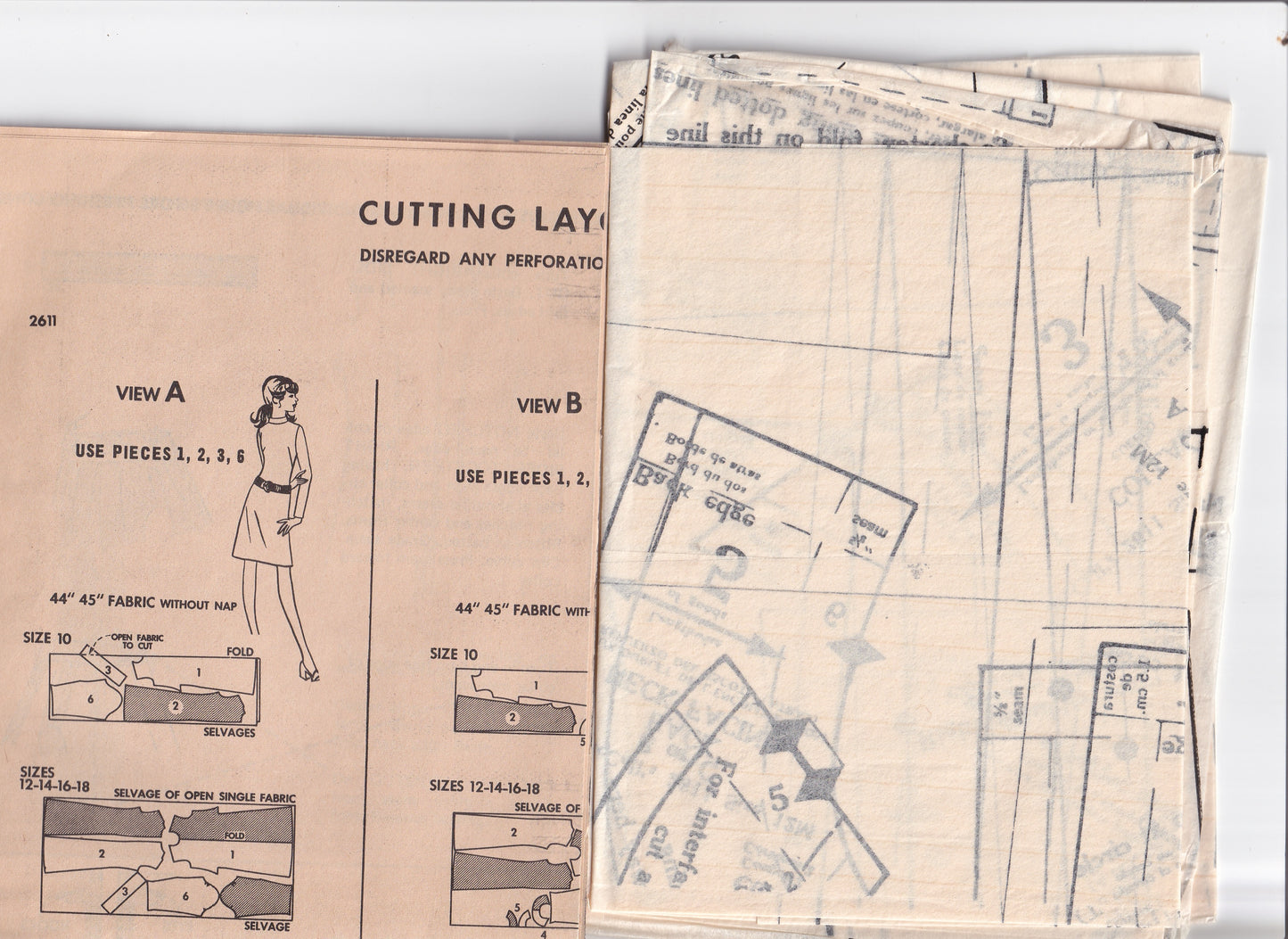 McCall's 2611 Womens EASY Fit & Flared Dress in 3 Styles 1960s Vintage Sewing Pattern Size 12 Bust 34 inches