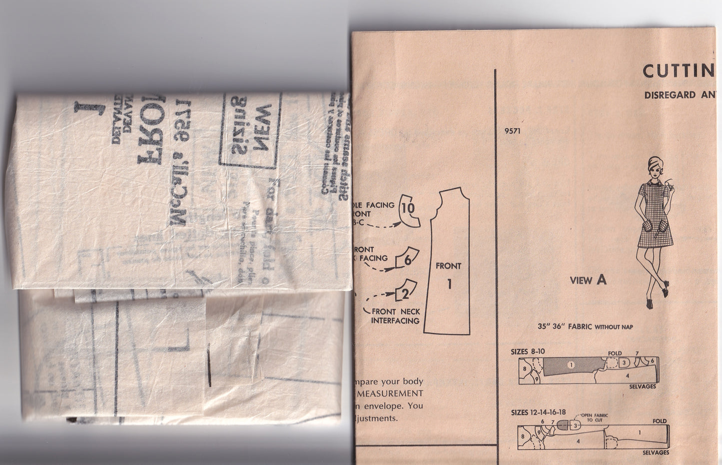 McCall's 9571 Womens Flared Sundresses with Pockets 1960s Vintage Sewing Pattern Size 10 Bust 32.5 Inches