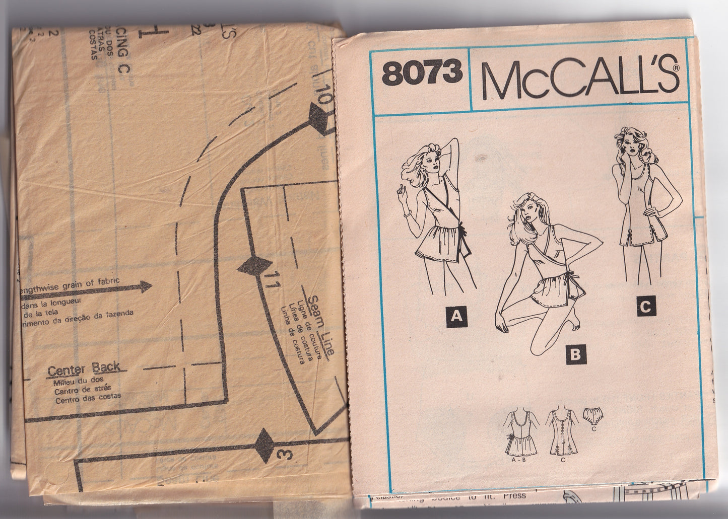 McCall's 8073 Womens Swimsuits & Panties for Stretch Knit or Woven Fabrics 1980s Vintage Paper Sewing Pattern Bust 44 Inches