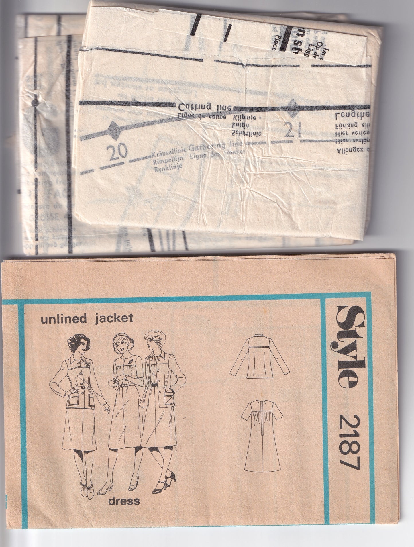 Style 2187 Womens Yoked Dress Top Skirt & Jacket 1970s Vintage Paper Sewing Pattern Size 14 Bust 36 Inches